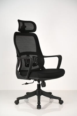 High Back Full Mesh Office Staff Chair Revolving With Fixed Armrest Support
