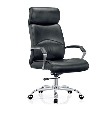 Buen precio Silla de oficina ergonómica de cuero PU, respaldo alto, giratoria y ajustable en línea