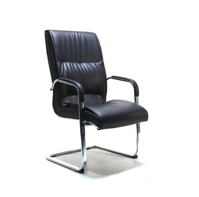 Bon prix Chaise de bureau en cuir PU pour réunion, dossier bas, noire, visiteur, similicuir en ligne