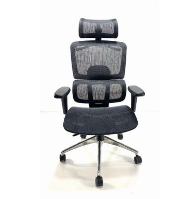 Bon prix Chaise de bureau ergonomique pivotante à maillage intégral avec protection lombaire, dossier haut en ligne