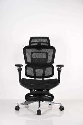 Buon prezzo Sedia da ufficio ergonomica con poggiapiedi in alluminio e braccioli con meccanismo 5D in linea