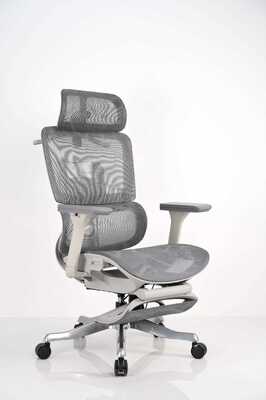 Ergonomic Swivel Chair with 4D Adjustable Armrest PU Nylon Castors and Multi-Angle Head Support